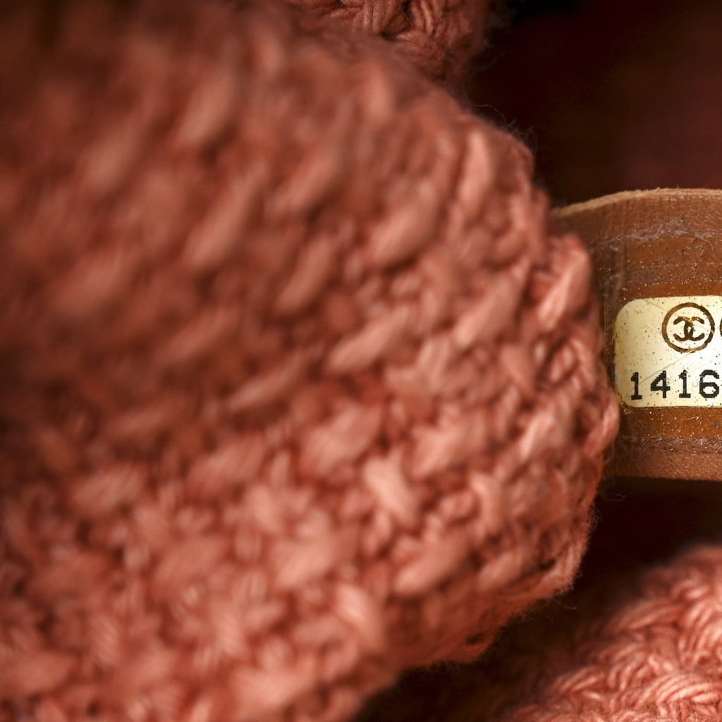 Chanel Straw Raffia Tote Natural Pink