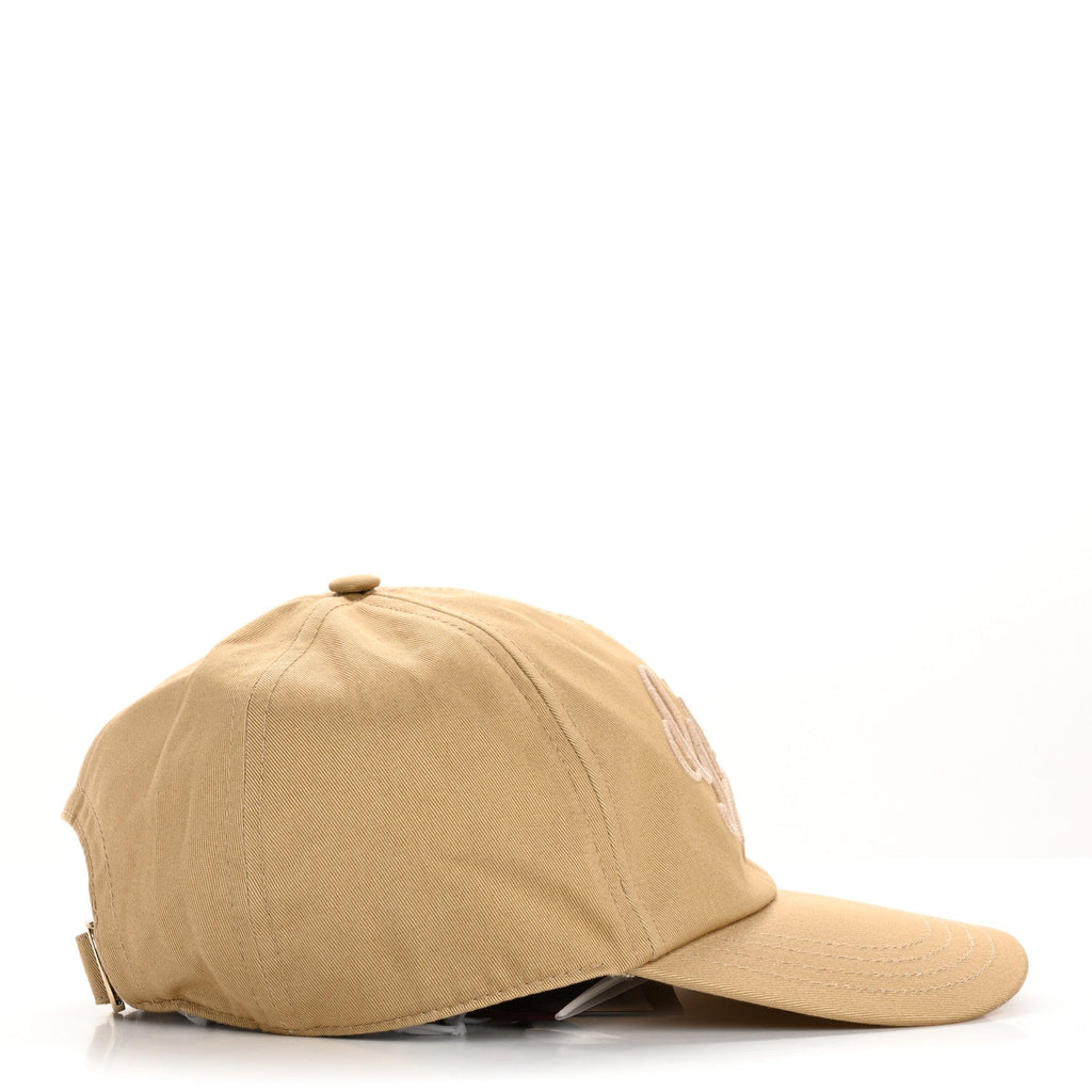 Gucci Cotton Logo Script Baseball Hat L Camel