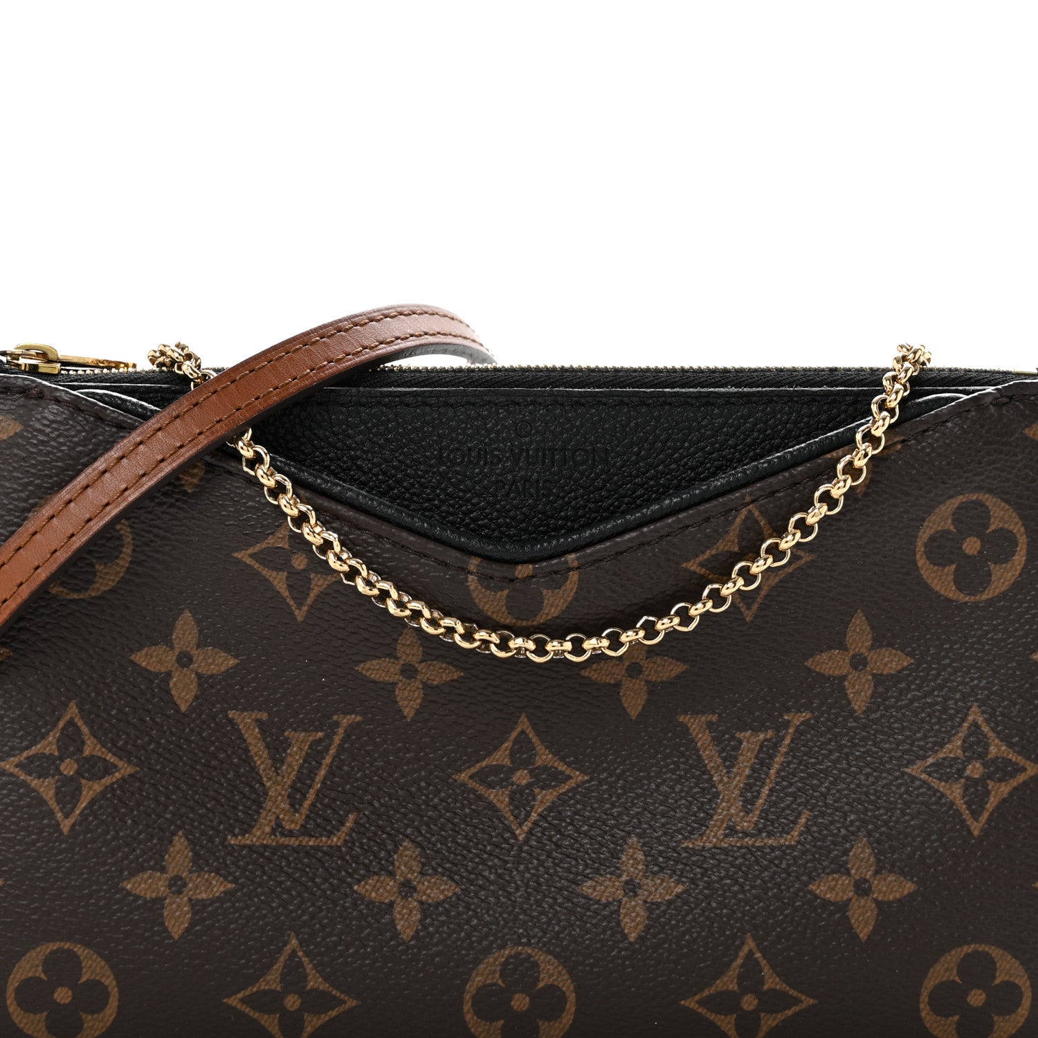 Louis Vuitton Monogram Pallas Clutch Black