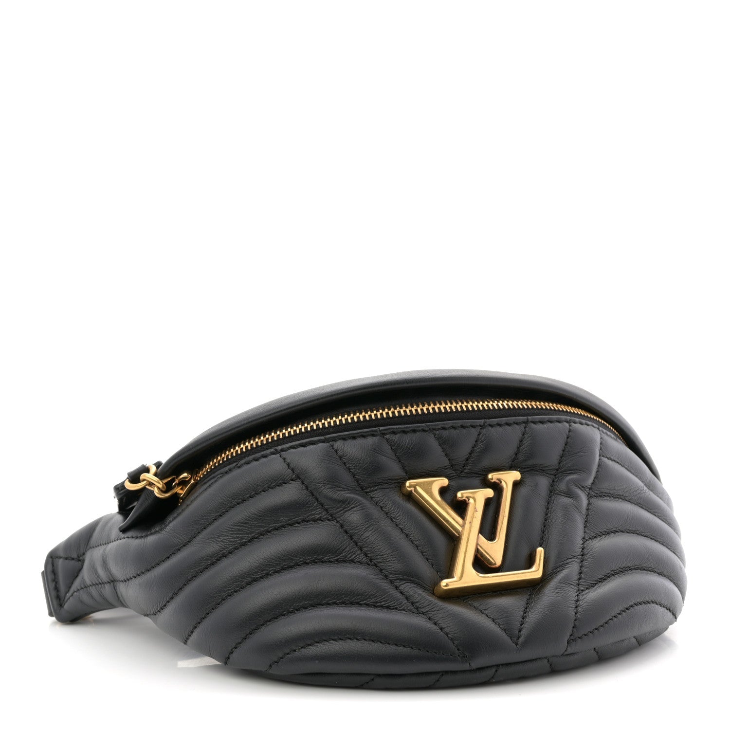 Louis Vuitton Calfskin Quilted New Wave Bumbag Black