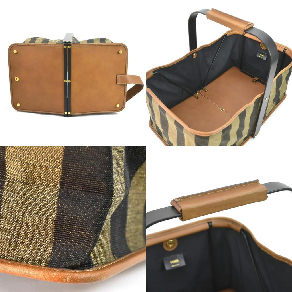 Fendi Pequin Handbag - '10s