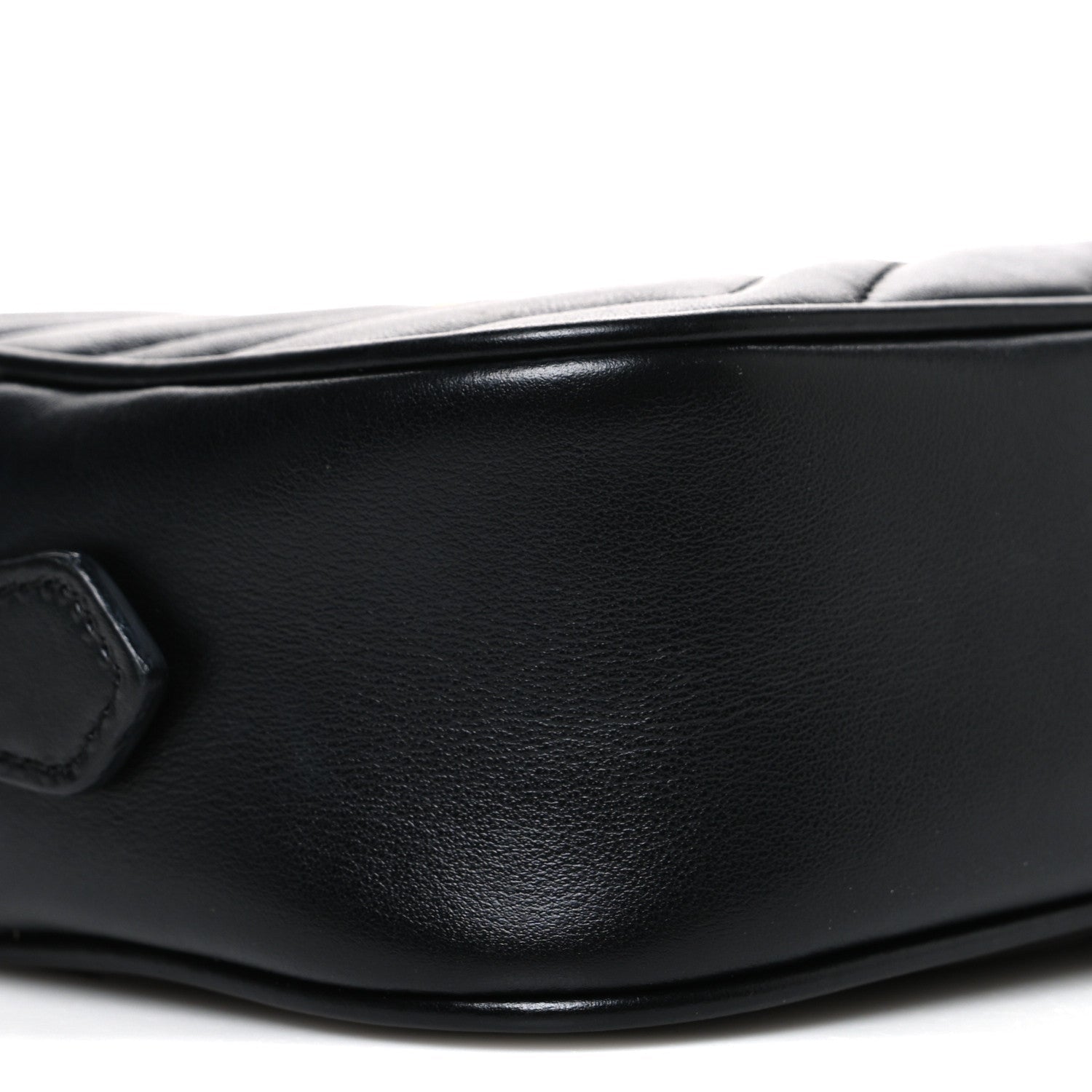 Gucci Calfskin Matelasse Mini GG Marmont Chain Shoulder Bag Black