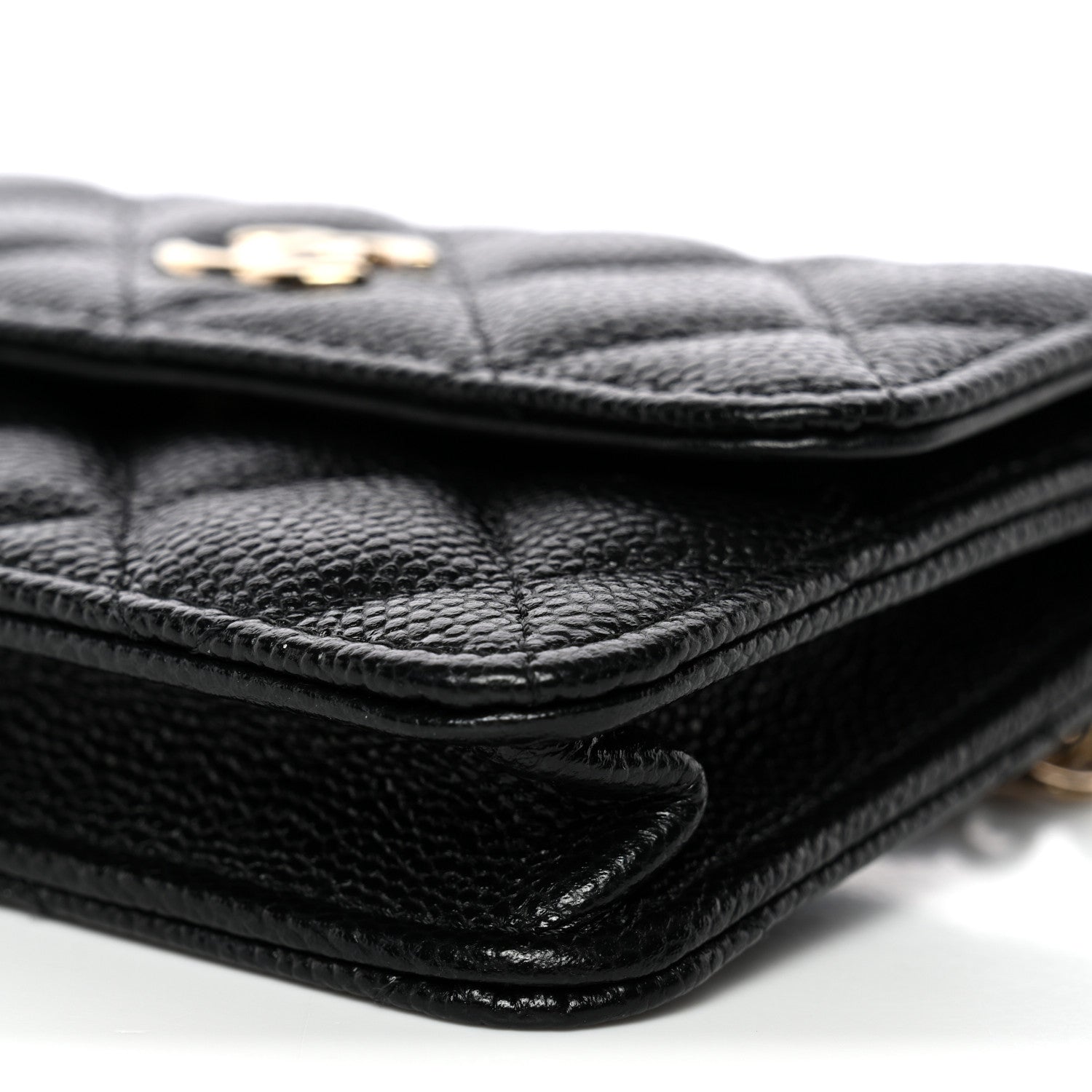 Caviar Quilted Bow Belt Bag Black