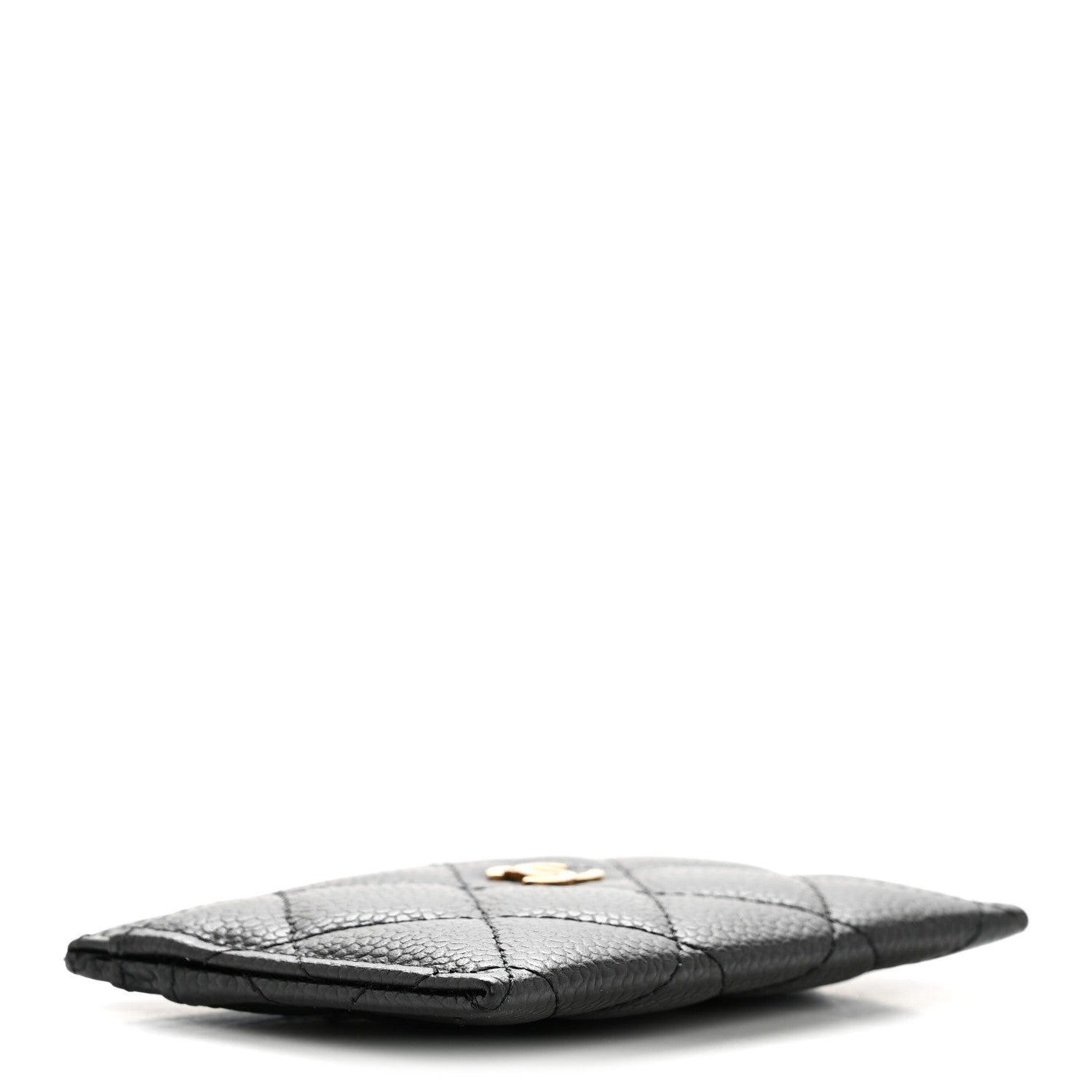 Caviar Quilted Card Holder Black