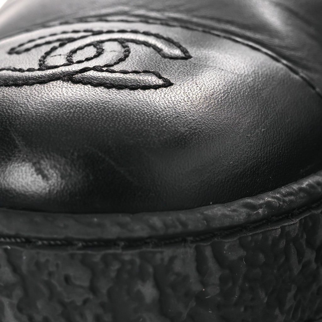 Calfskin Cap Toe CC Ankle Boots 38 Black