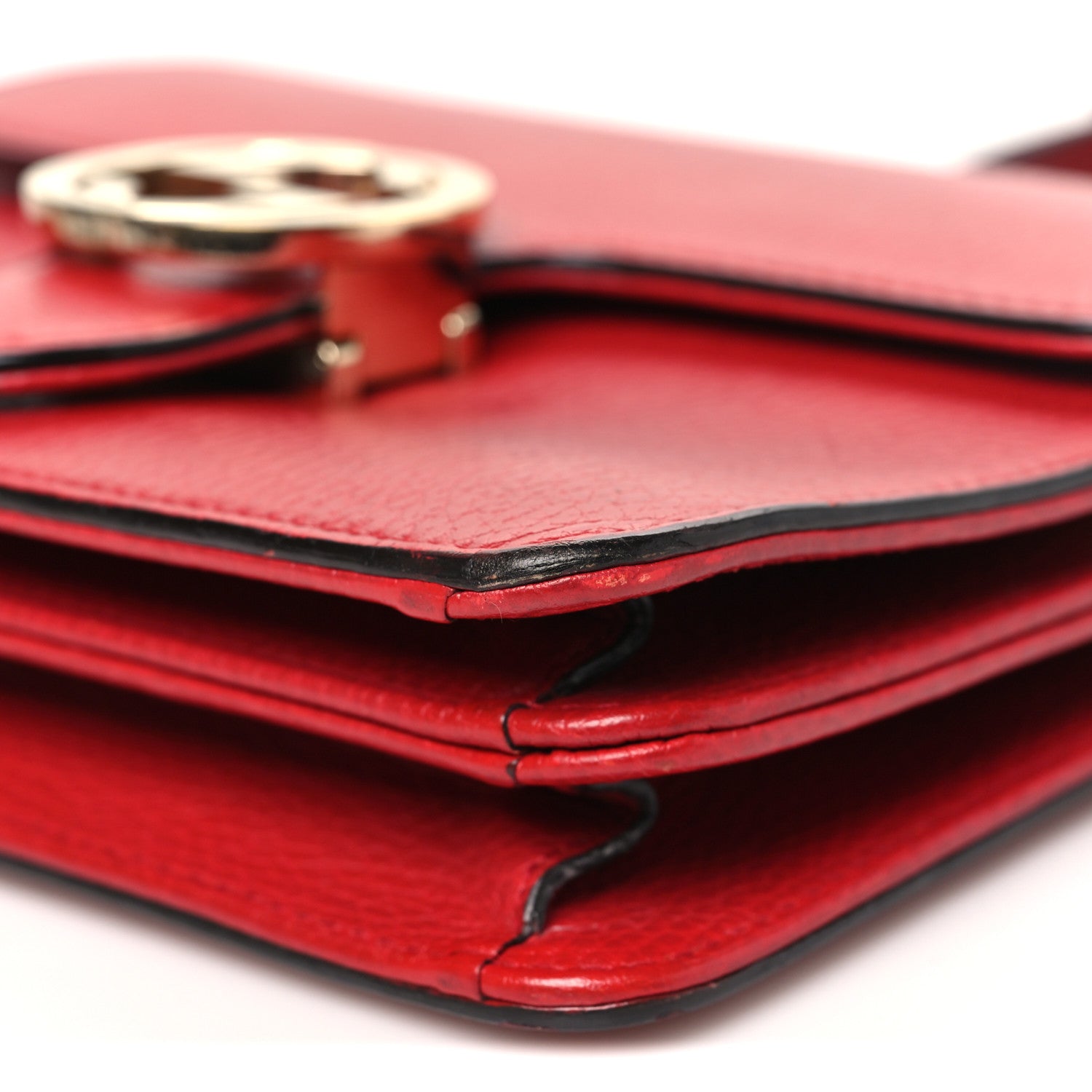 Gucci Dollar Calfskin Small Interlocking G Shoulder Bag Red