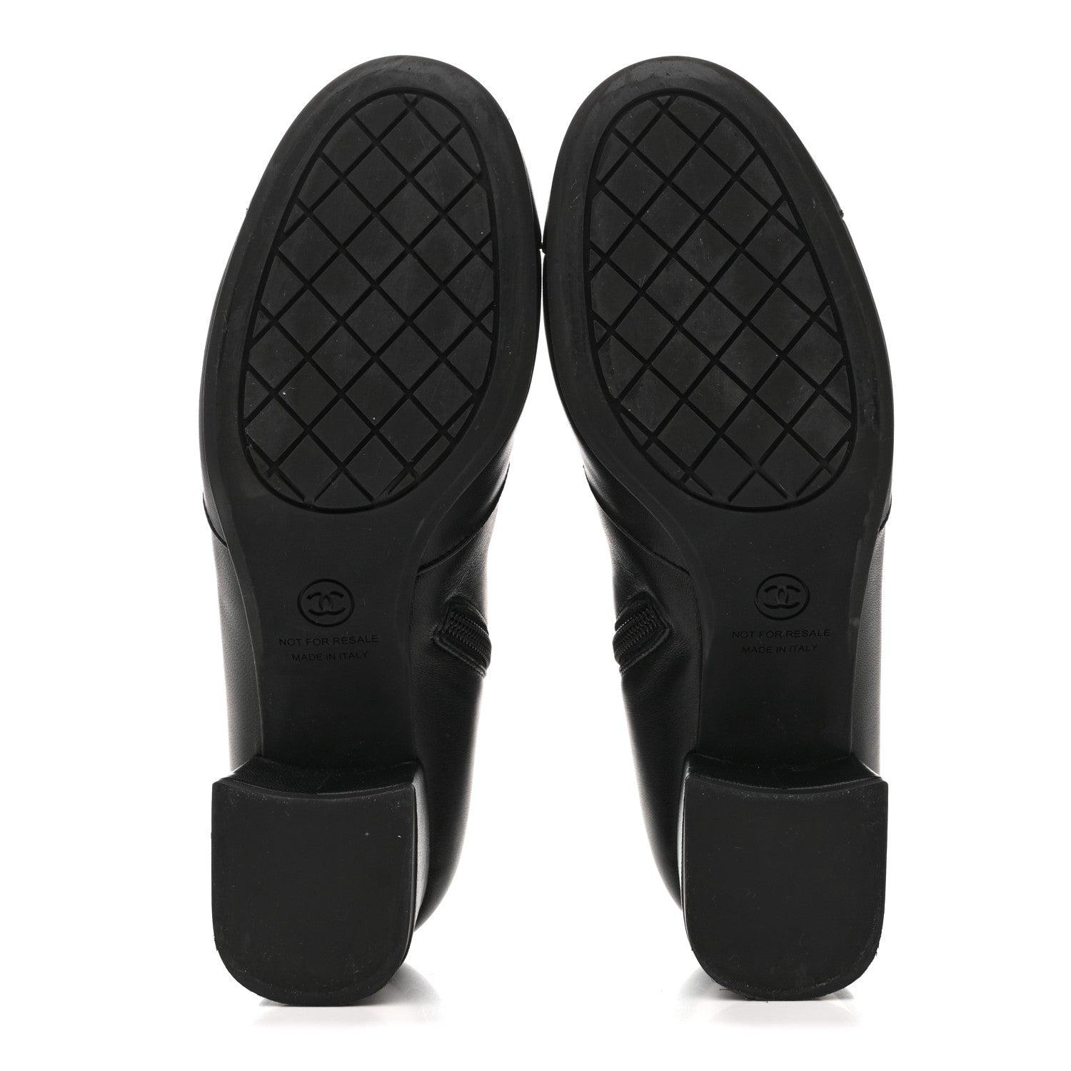 Chanel Stretch Lambskin Cap Toe CC Short Boots 38.5 Black