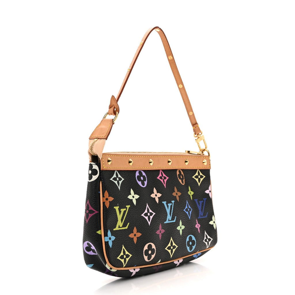 Louis Vuitton Monogram Multicolor Pochette Accessories Black