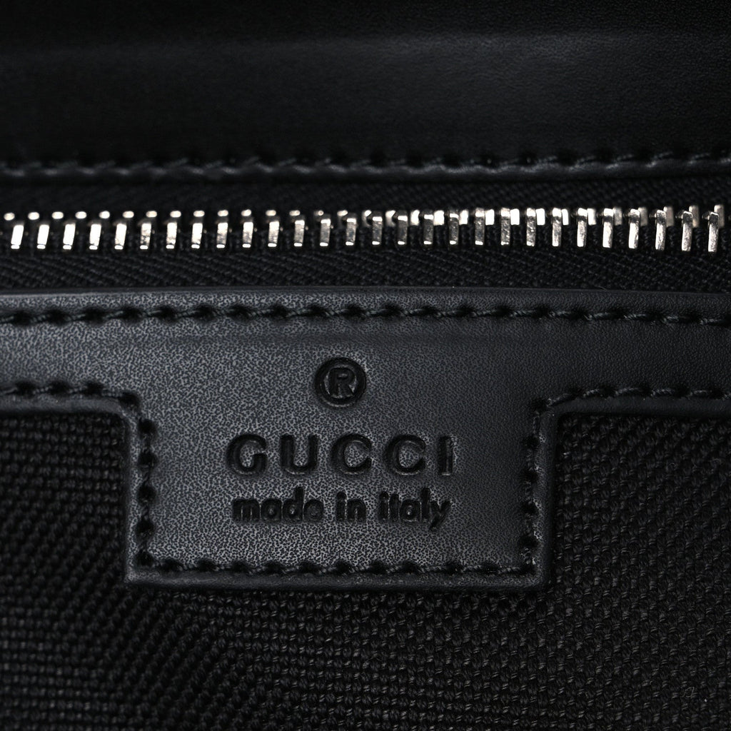 Gucci GG Supreme Monogram Appia Calfskin Web Crossbody Bag Black Grey