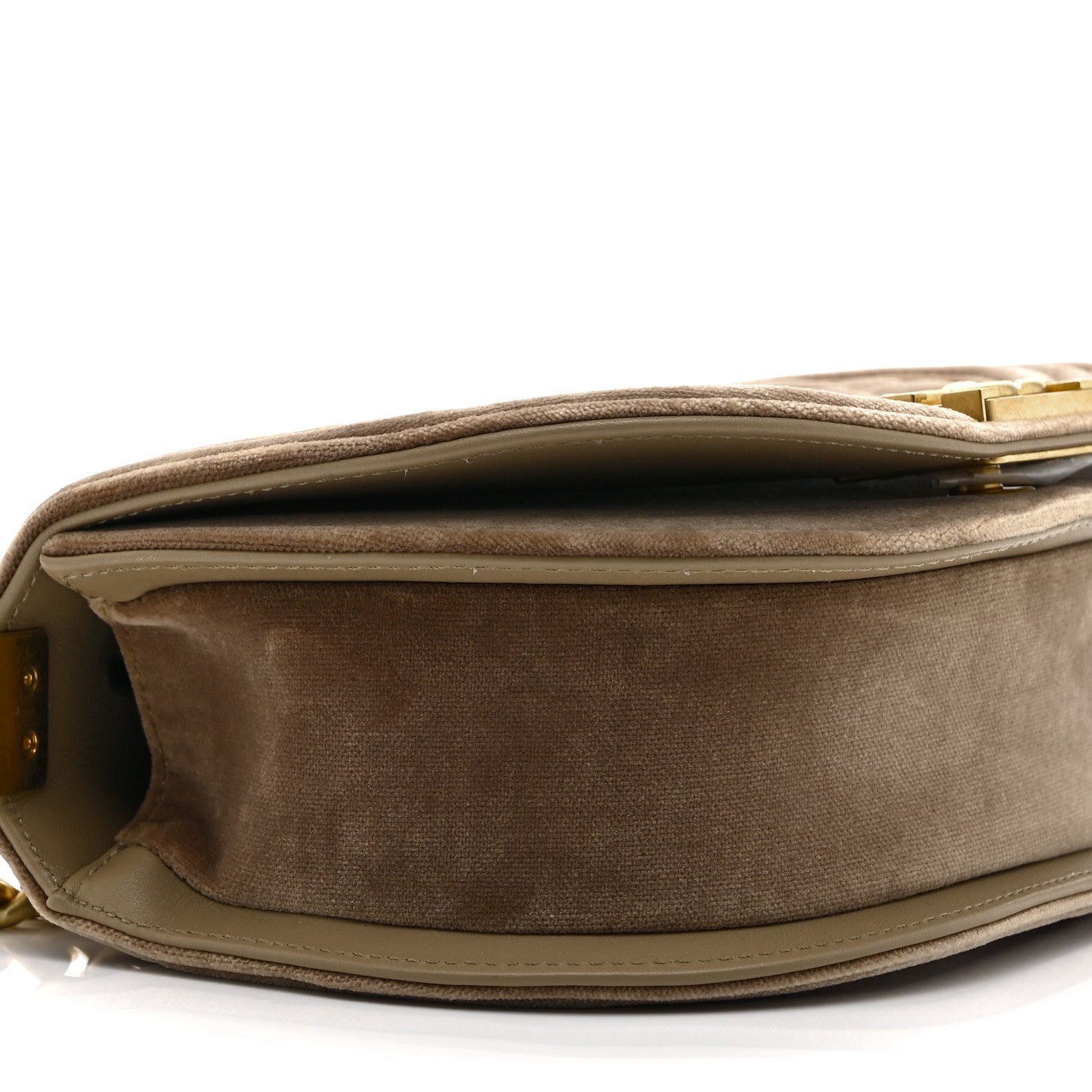 Chanel Velvet Quilted Small Boy Messenger Bag Beige