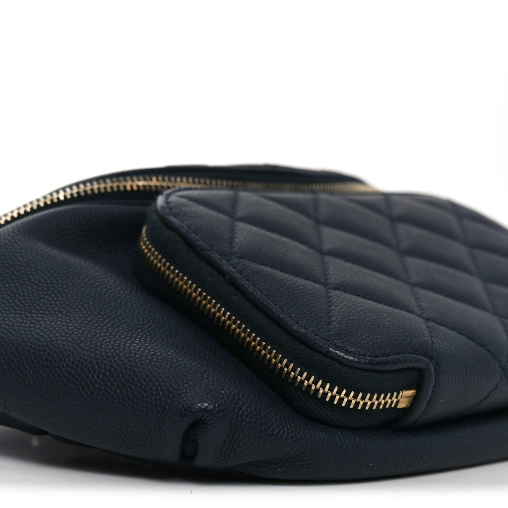 Chanel Caviar Quilted Business Affinity Waist Belt Bag Navy