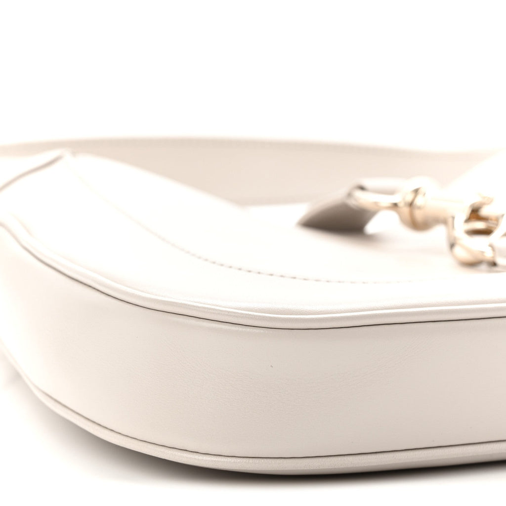 Gucci Ancora Calfskin Web Small Jackie Shoulder Bag Light Grey