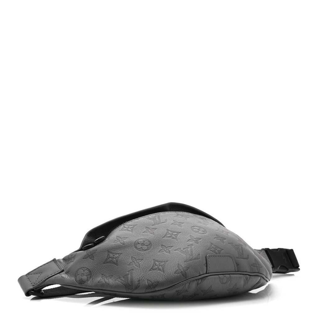 Louis Vuitton Calfskin Monogram Shadow Discovery Bumbag PM Gray