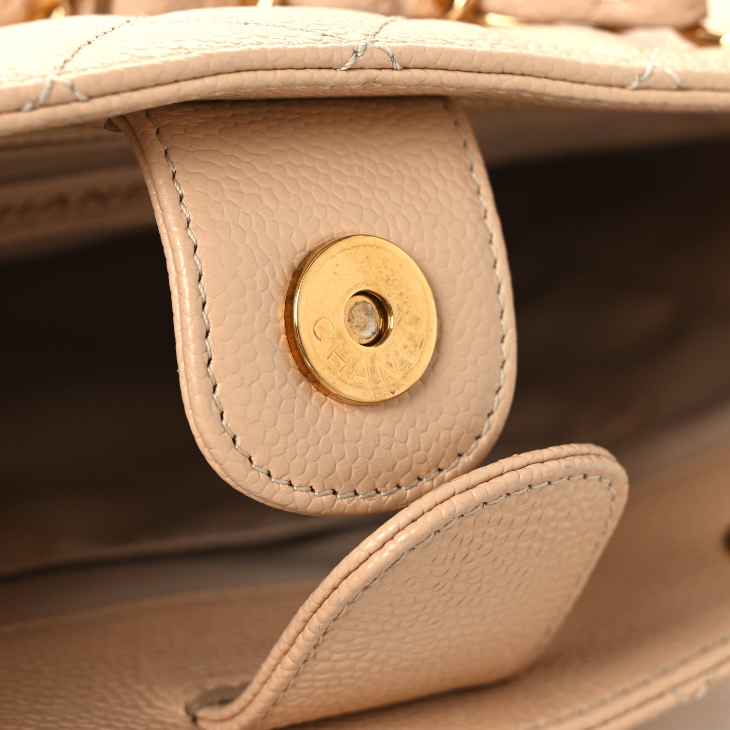 Chanel Caviar Quilted Petit Shopping Tote PST Beige Clair