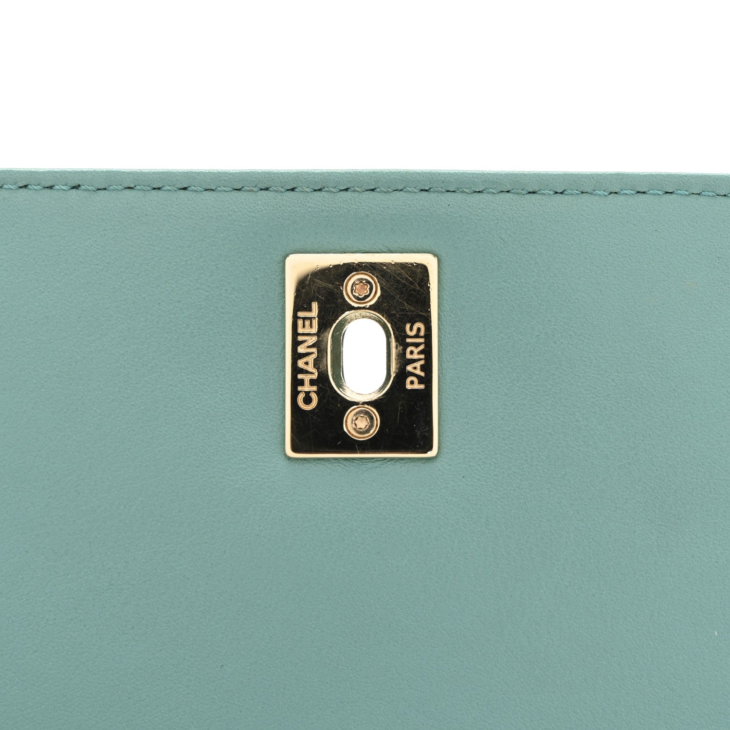 Chanel Calfskin Stitched Small Covered CC Flap Bag Green