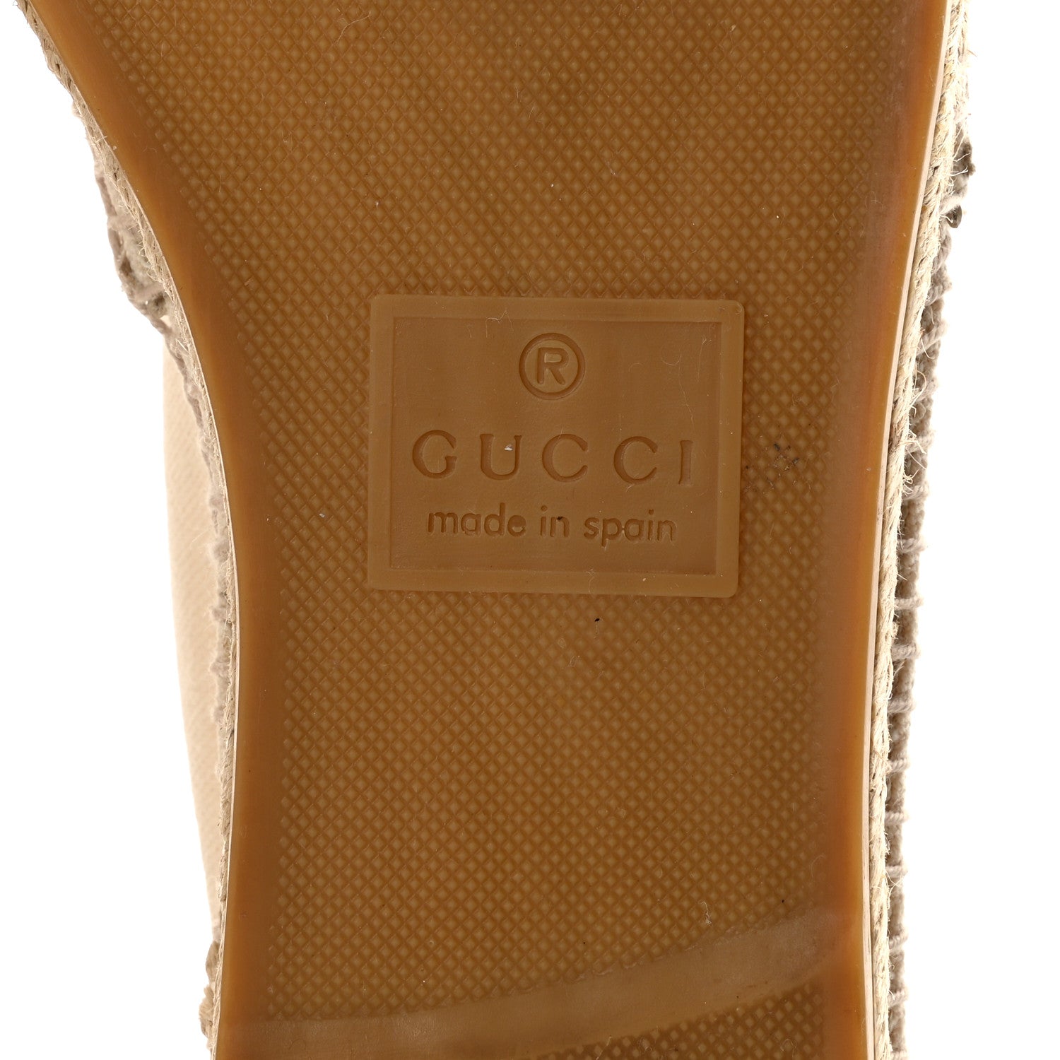 Gucci Canvas Logo Espadrilles 39.5 Greggio White