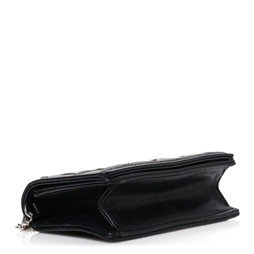Christian Dior Lambskin Baby Diorama Flap Bag Black