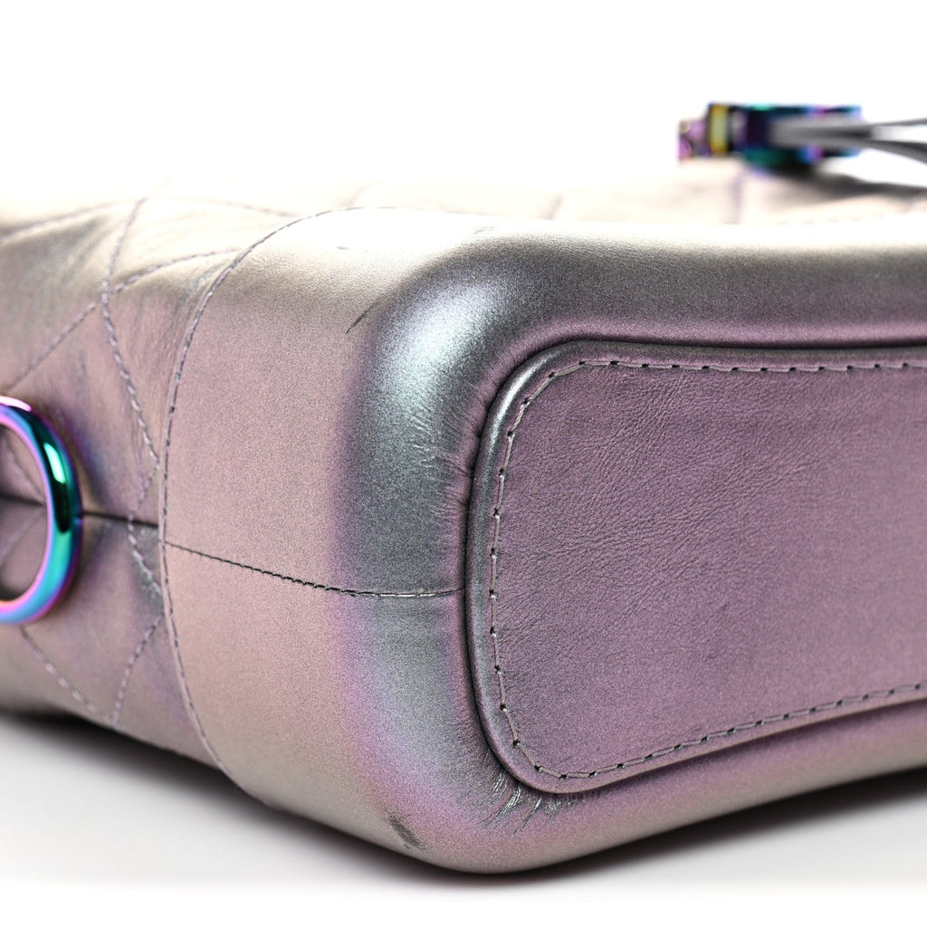 Chanel Iridescent Lambskin Calfskin Quilted Small Gabrielle Hobo Light Purple