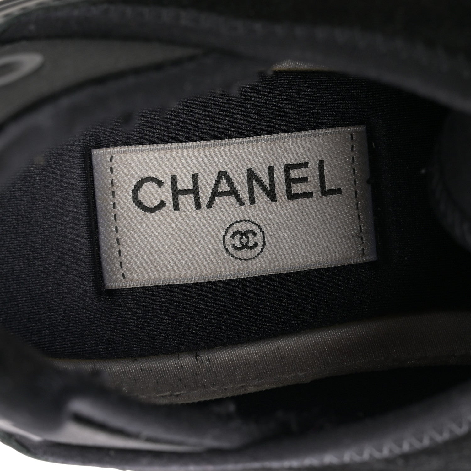 Chanel Velvet Calfskin Mixed Fibers CC Sneakers 40 Black