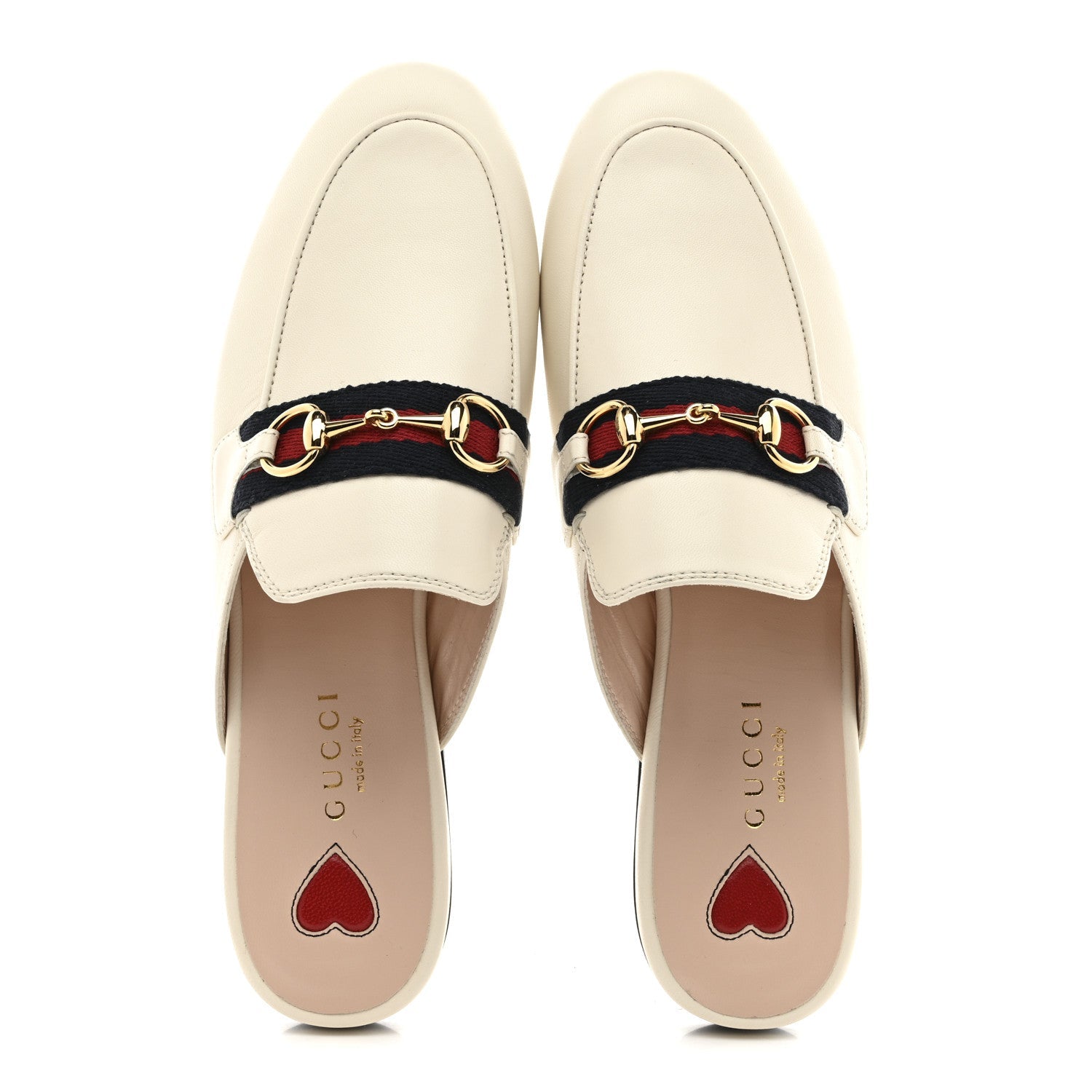 Gucci Malaga Kid Web Womens Princetown Slippers 35 Mystic White