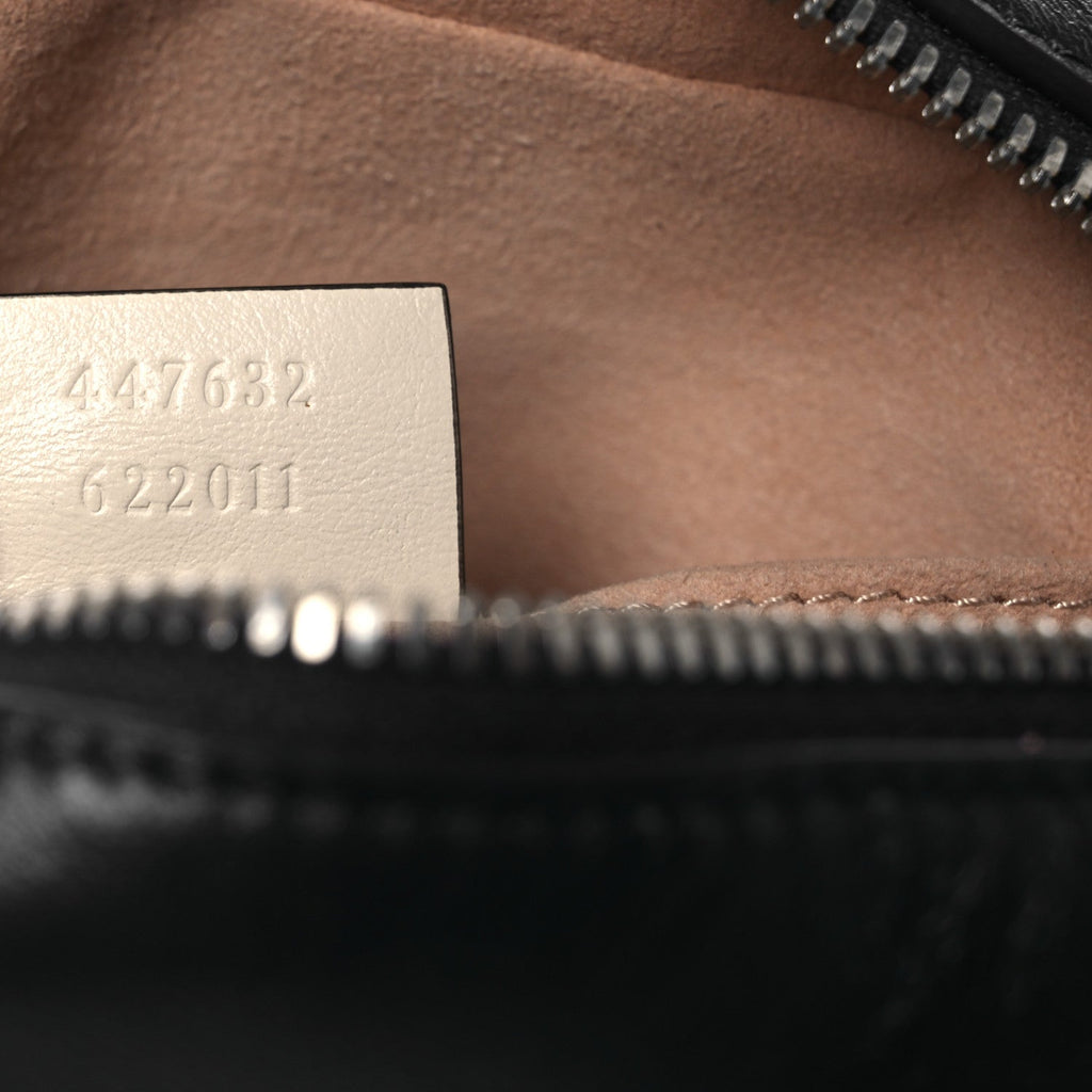 Gucci Vintage Effect Calfskin Matelasse Diagonal Small Torchon GG Marmont Chain Shoulder Bag Blue Agata Mystic White