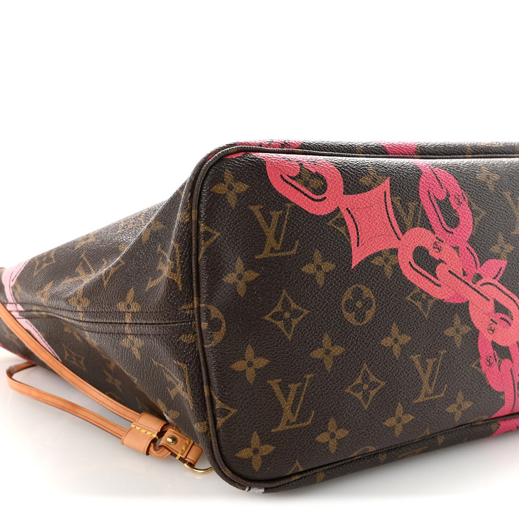 Louis Vuitton Monogram Bay Neverfull MM Rose Ballerine Poppy