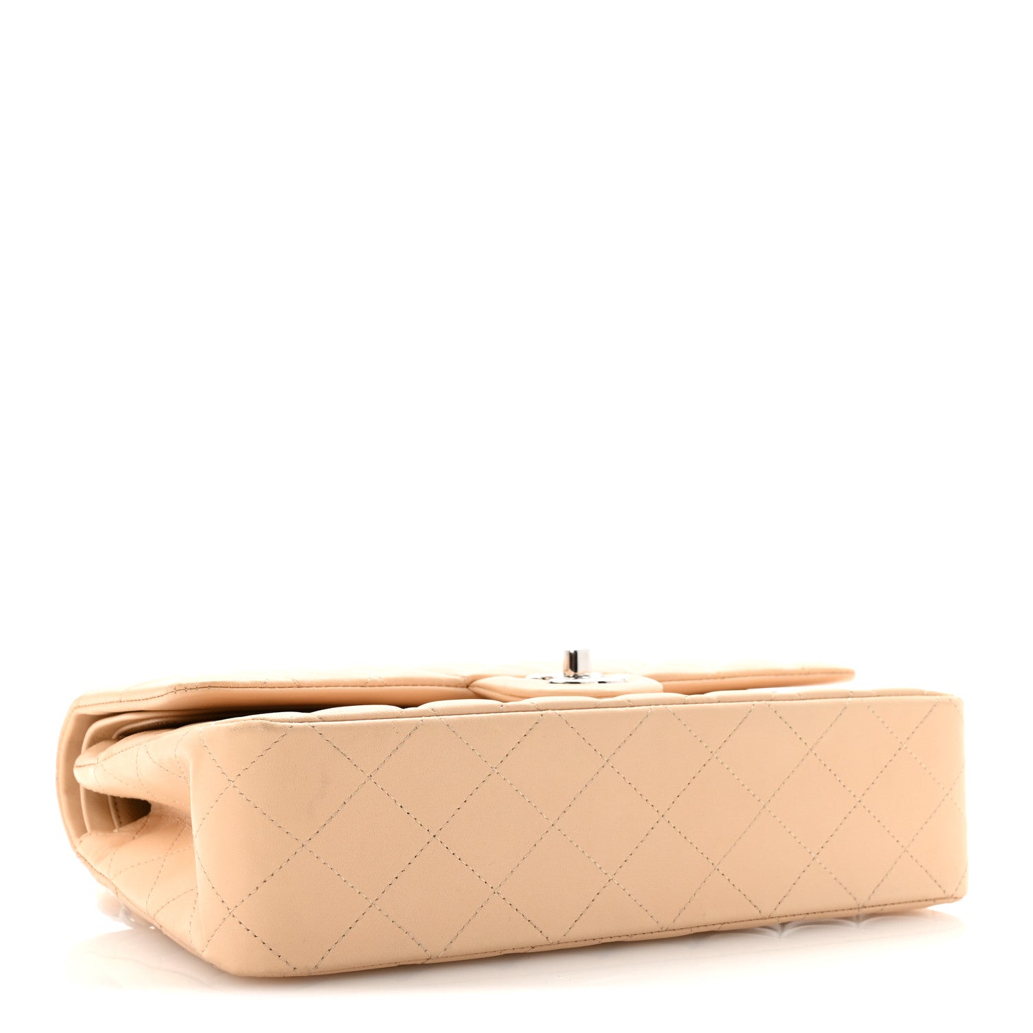 Chanel Lambskin Quilted Medium Double Flap Beige