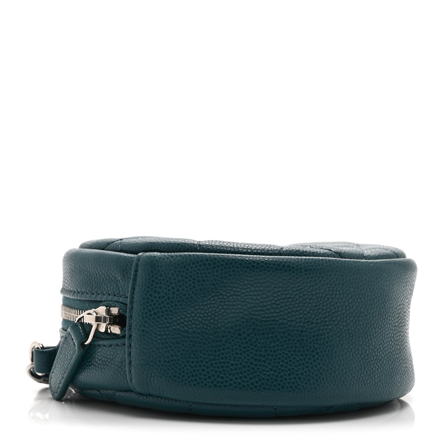 Chanel Caviar Quilted Round Clutch With Chain Green