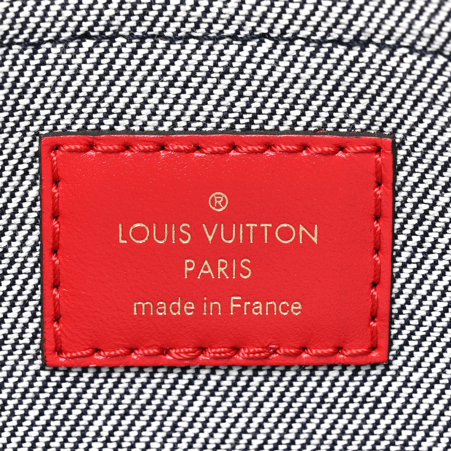 Louis Vuitton Denim Damier Monogram Patchwork Multi Pochette Accessories Blue Rouge