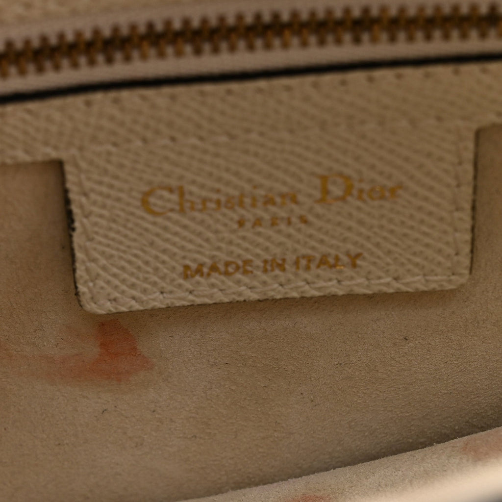 Christian Dior Grained Calfskin Saddle Bag White