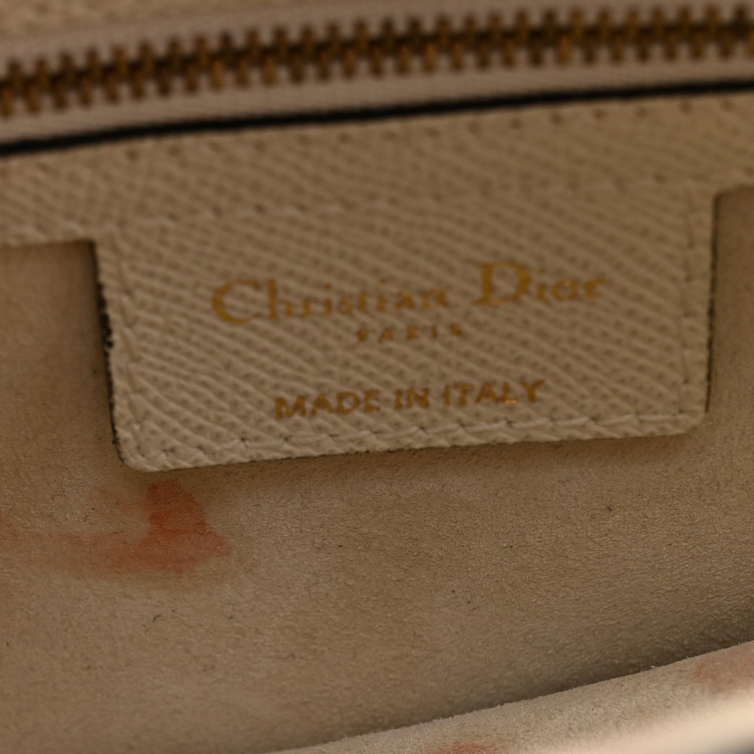 Christian Dior Grained Calfskin Saddle Bag White