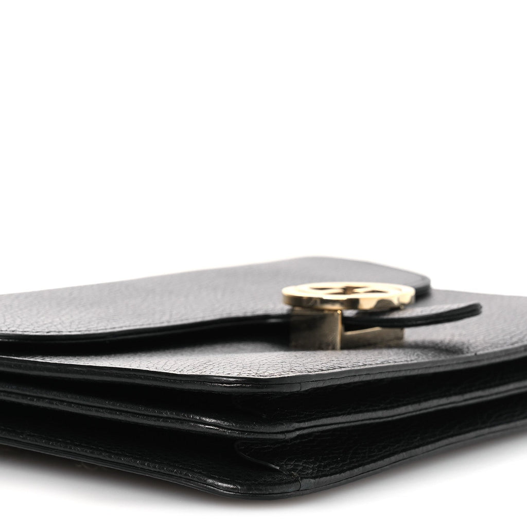 Gucci Dollar Calfskin Interlocking G Shoulder Bag Black