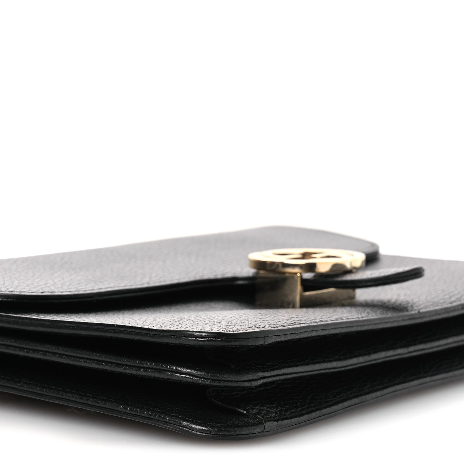 Gucci Dollar Calfskin Interlocking G Shoulder Bag Black