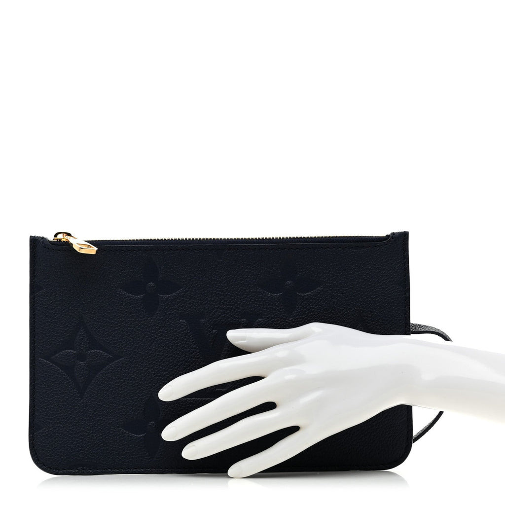 Louis Vuitton Empreinte Monogram Giant Neverfull MM Pochette Navy