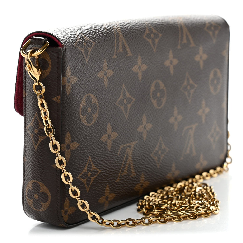 Louis Vuitton Monogram Pochette Felicie Chain Wallet Fuchsia