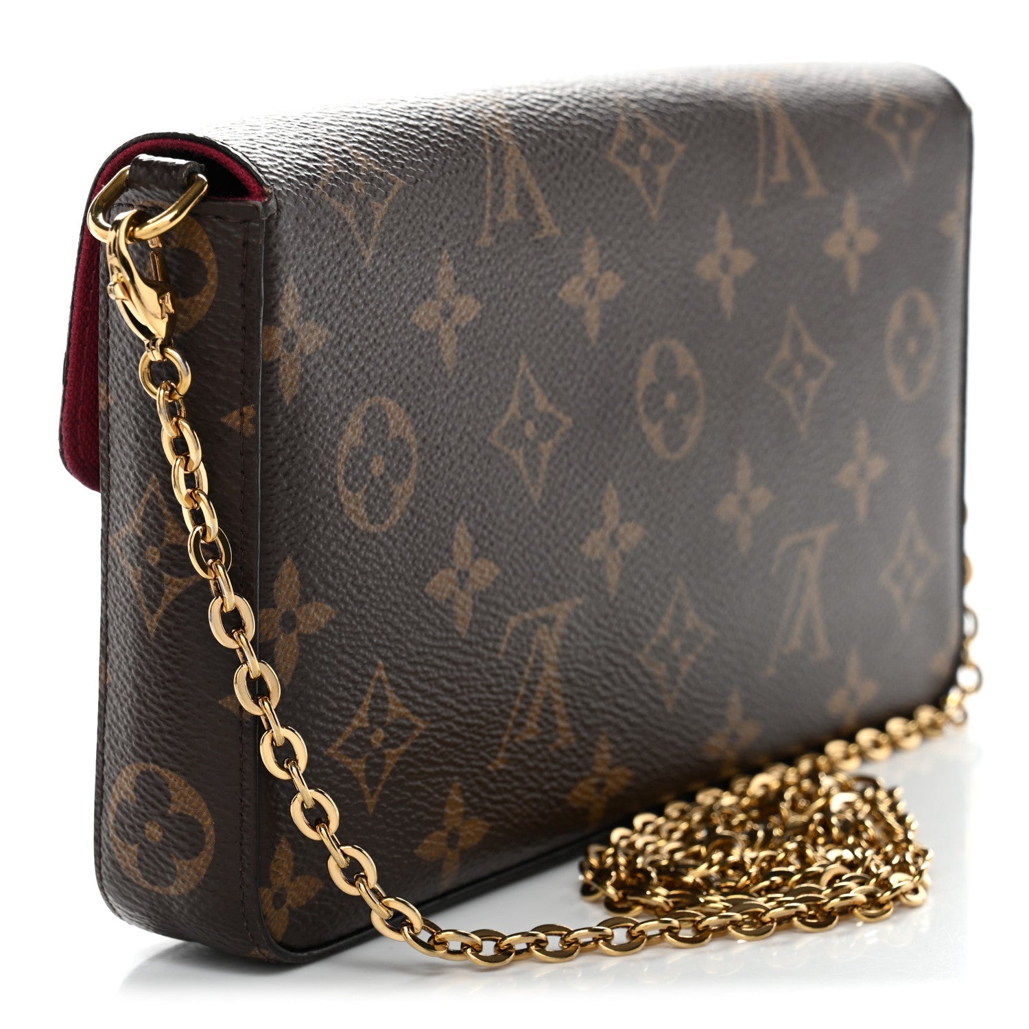 Louis Vuitton Monogram Pochette Felicie Chain Wallet Fuchsia