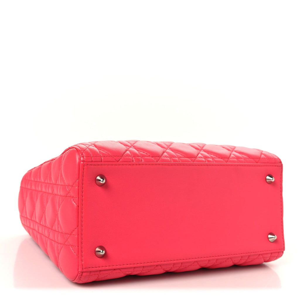 Christian Dior Lambskin Cannage Medium Lady Dior Pink