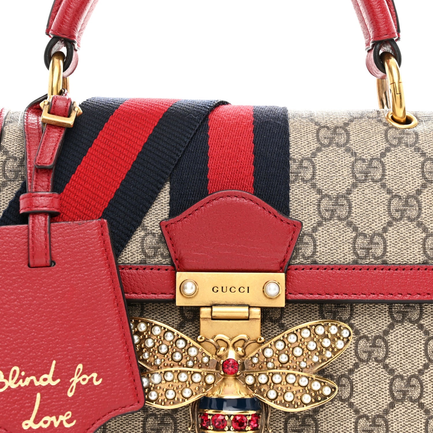Gucci GG Supreme Monogram Small Queen Margaret Top Handle Bag Red