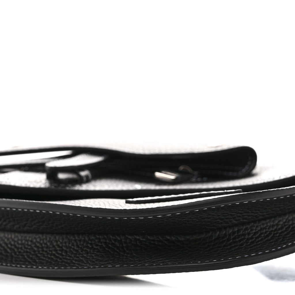 Christian Dior X KAWS Grained Calfskin Saddle Pouch Black