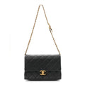 Chanel Calfskin Quilted Belt Chain Flap Black