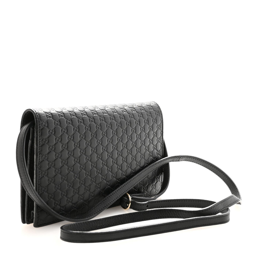 Gucci Microguccissima Crossbody Wallet Black