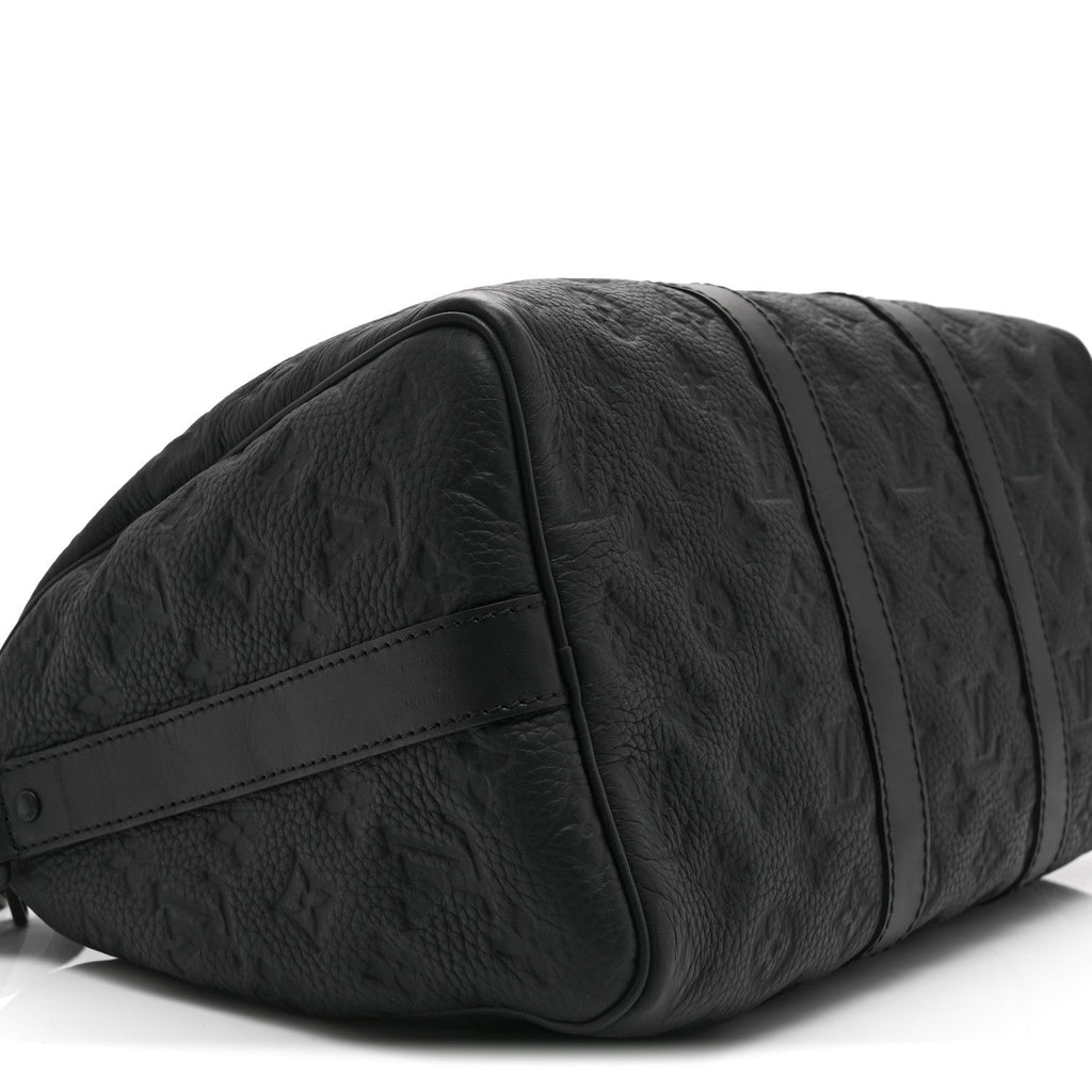 Louis Vuitton Monogram Taurillon Keepall Bandouliere 35 Black