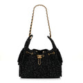 Chanel Tweed Quilted Small Chanel 25 Handbag Black