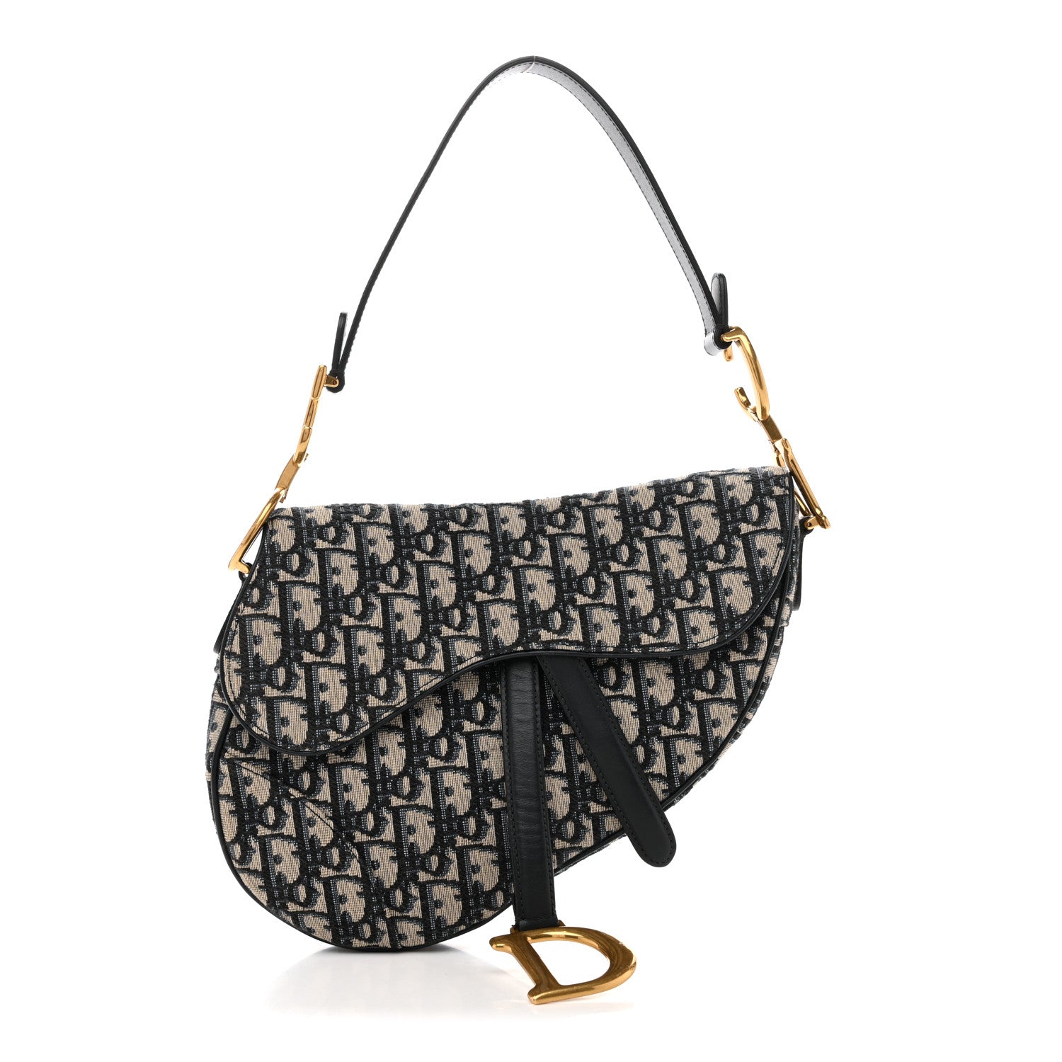 Christian Dior Oblique Saddle Bag Blue