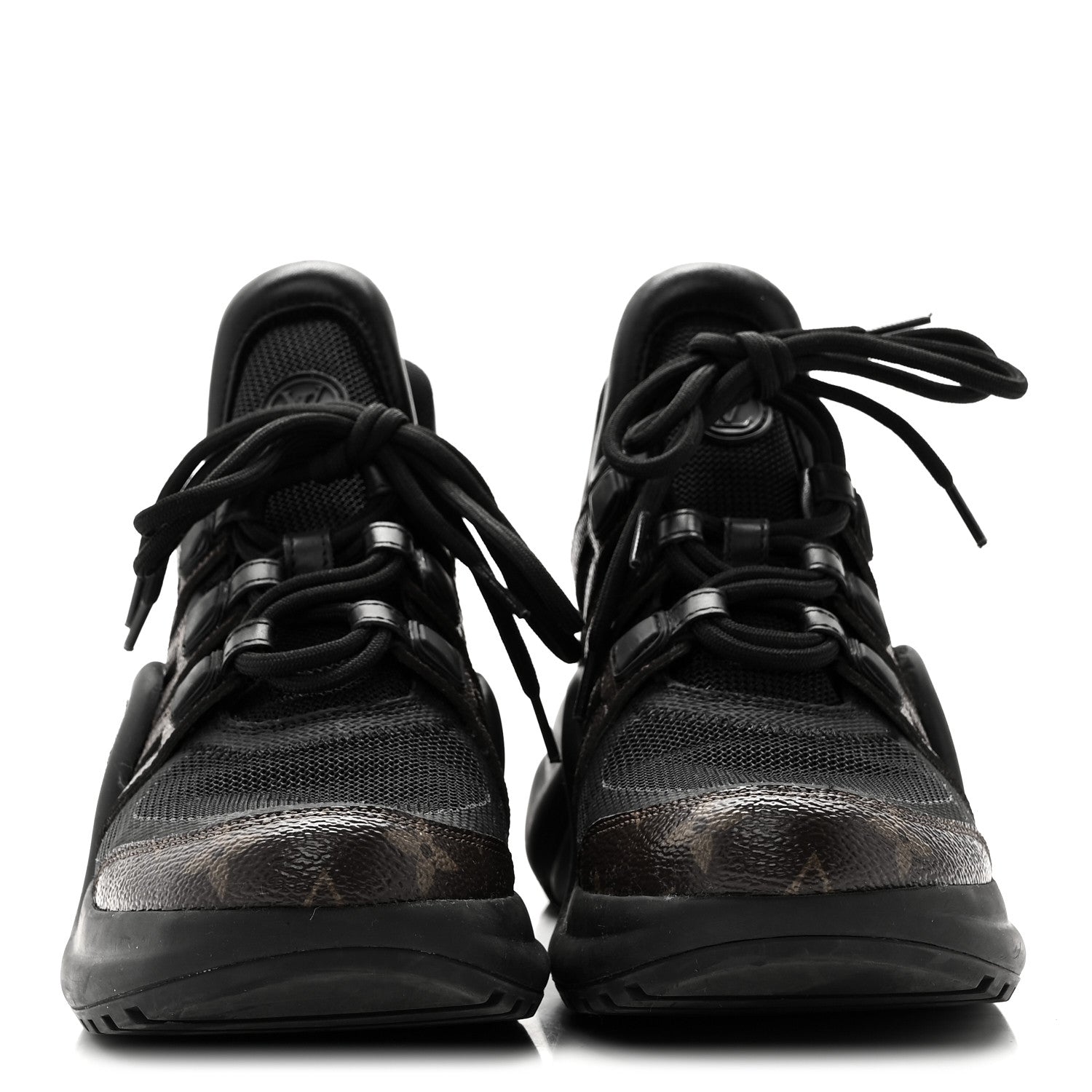Louis Vuitton Calfskin Patent Monogram LV Archlight Sneakers 38 Black
