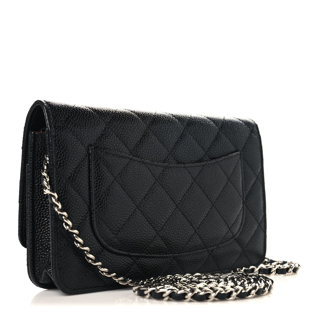 Chanel Caviar Quilted Wallet on Chain WOC Black