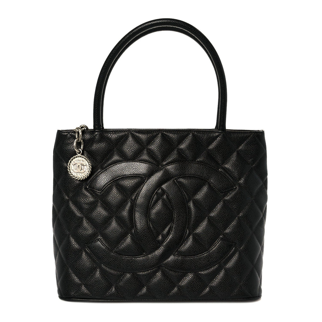 Chanel Caviar Quilted Medallion Tote Black