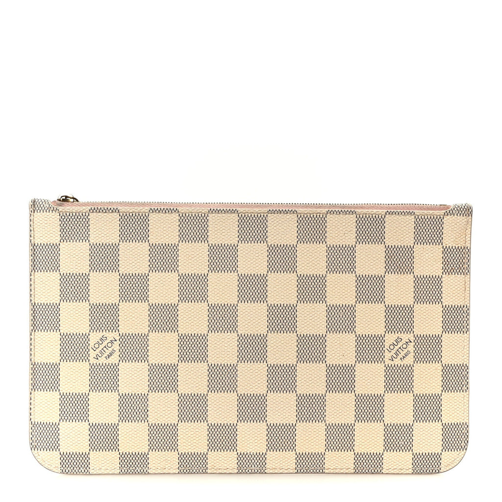 Louis Vuitton Damier Azur Neverfull MM GM Pochette Rose Ballerine