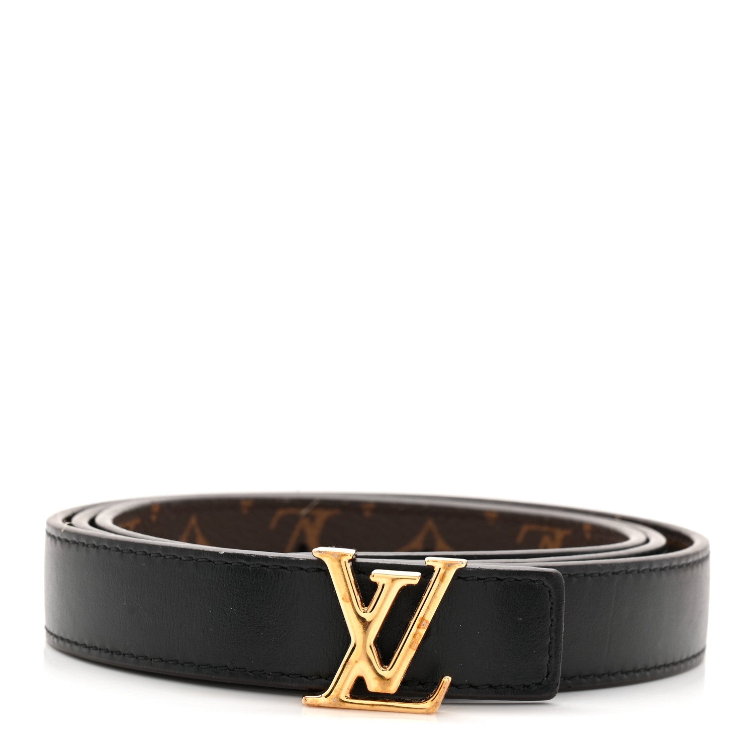 Louis Vuitton Calfskin Monogram 20mm LV Iconic Reversible Belt 85 34 Black