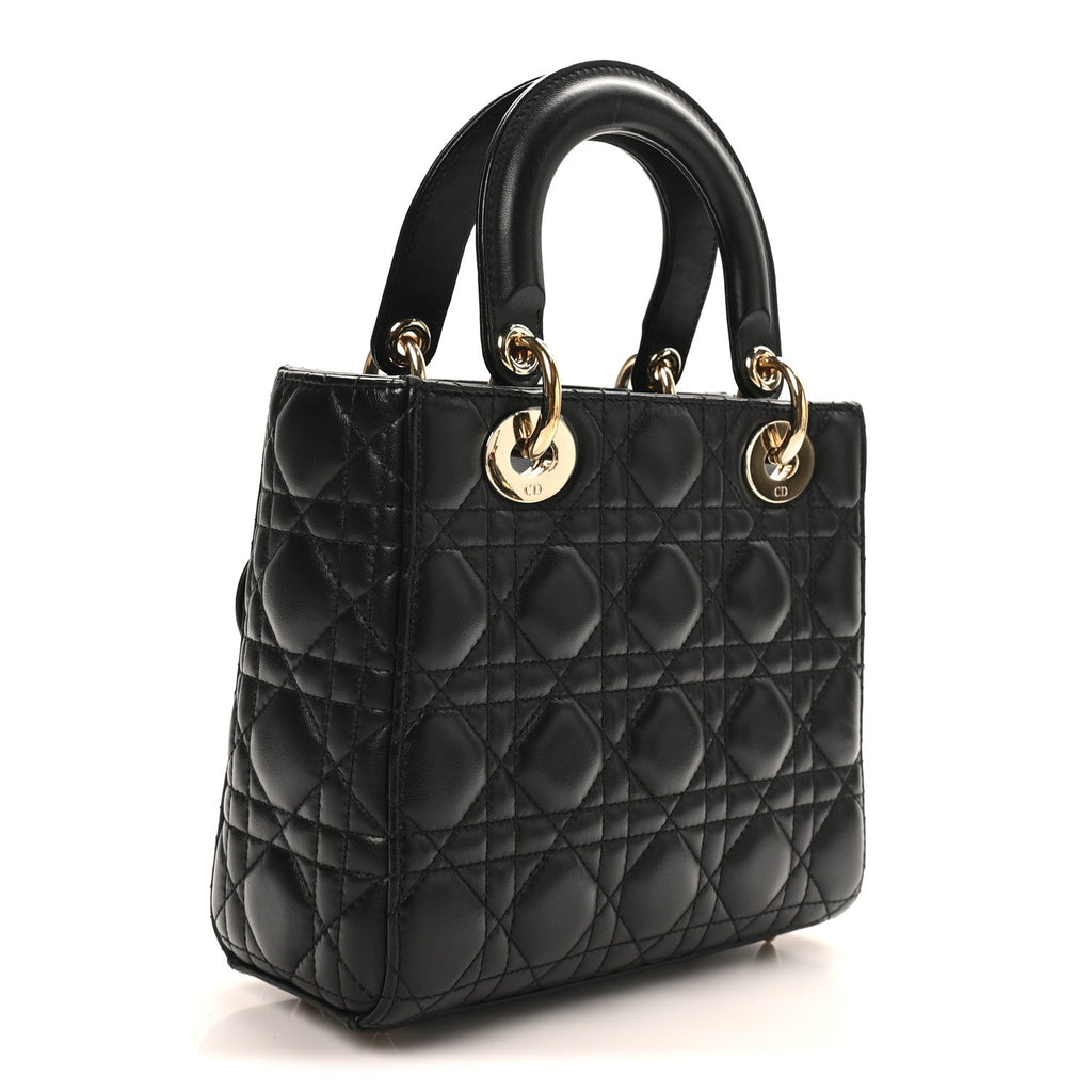Christian Dior Lambskin Cannage Small My ABCDior Lady Dior Black